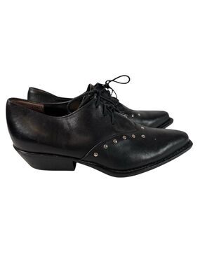 Rock Boots Black Leather Lace-Up Booties Women’s 5 Combatcore Fashion Western